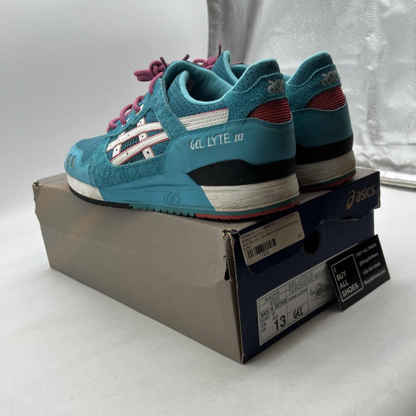 Size 13 - Asics Bait x Gel Lyte 3 Teal Dragon (H42HK4001)