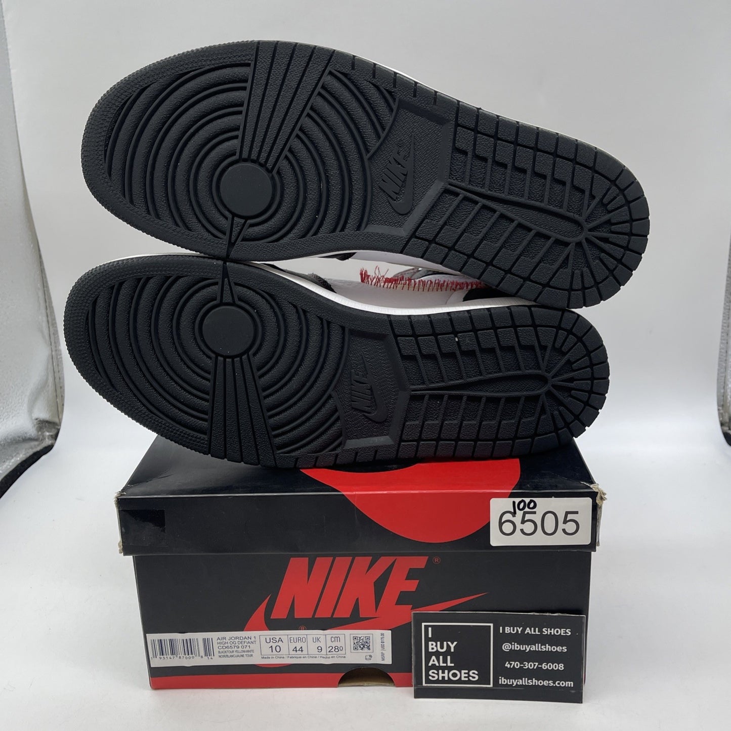 Size 10 - Air Jordan 1 Retro OG High Defiant Black White Leather (CD6579-071)