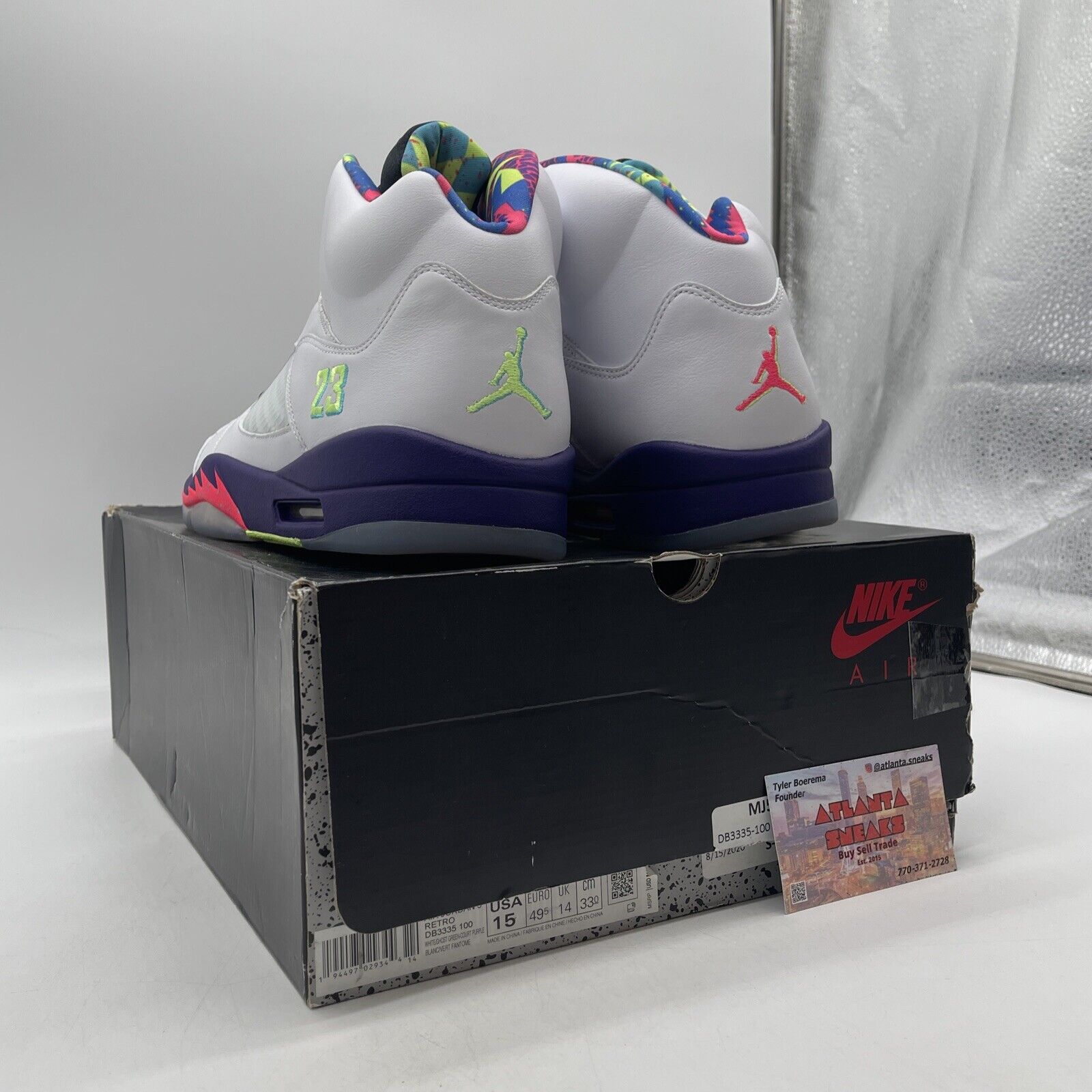 Size 15 - Jordan 5 Retro Alternate Bel-Air 2020 White Purple (DB3335-100)