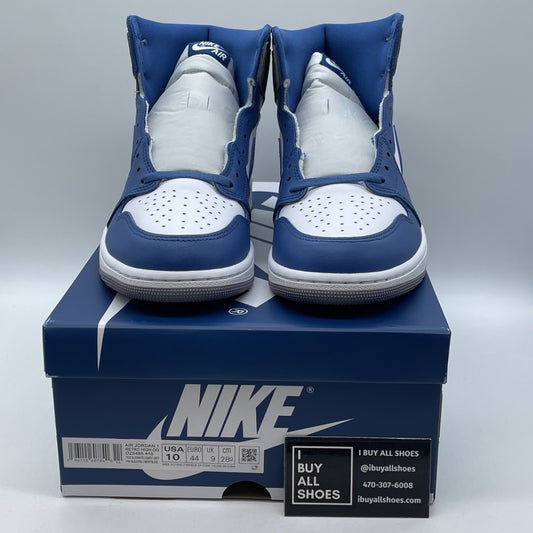 Size 10 - Jordan 1 Retro OG High True Blue Grey Leather Suede (DZ5486-410)