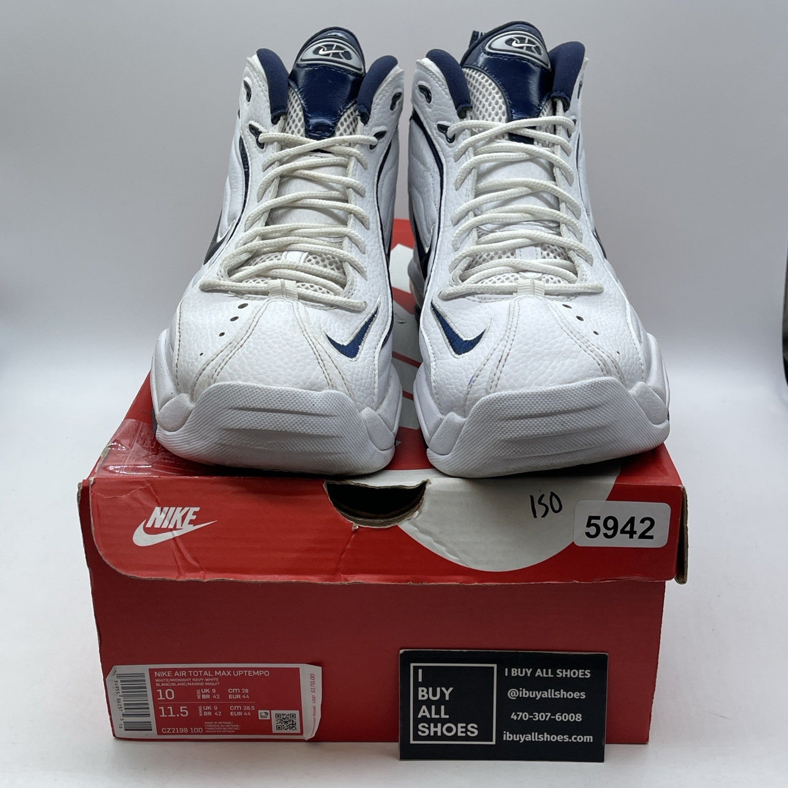 Size 10 - Nike Air Total Max Uptempo Midnight Navy White Leather (CZ2198-100)