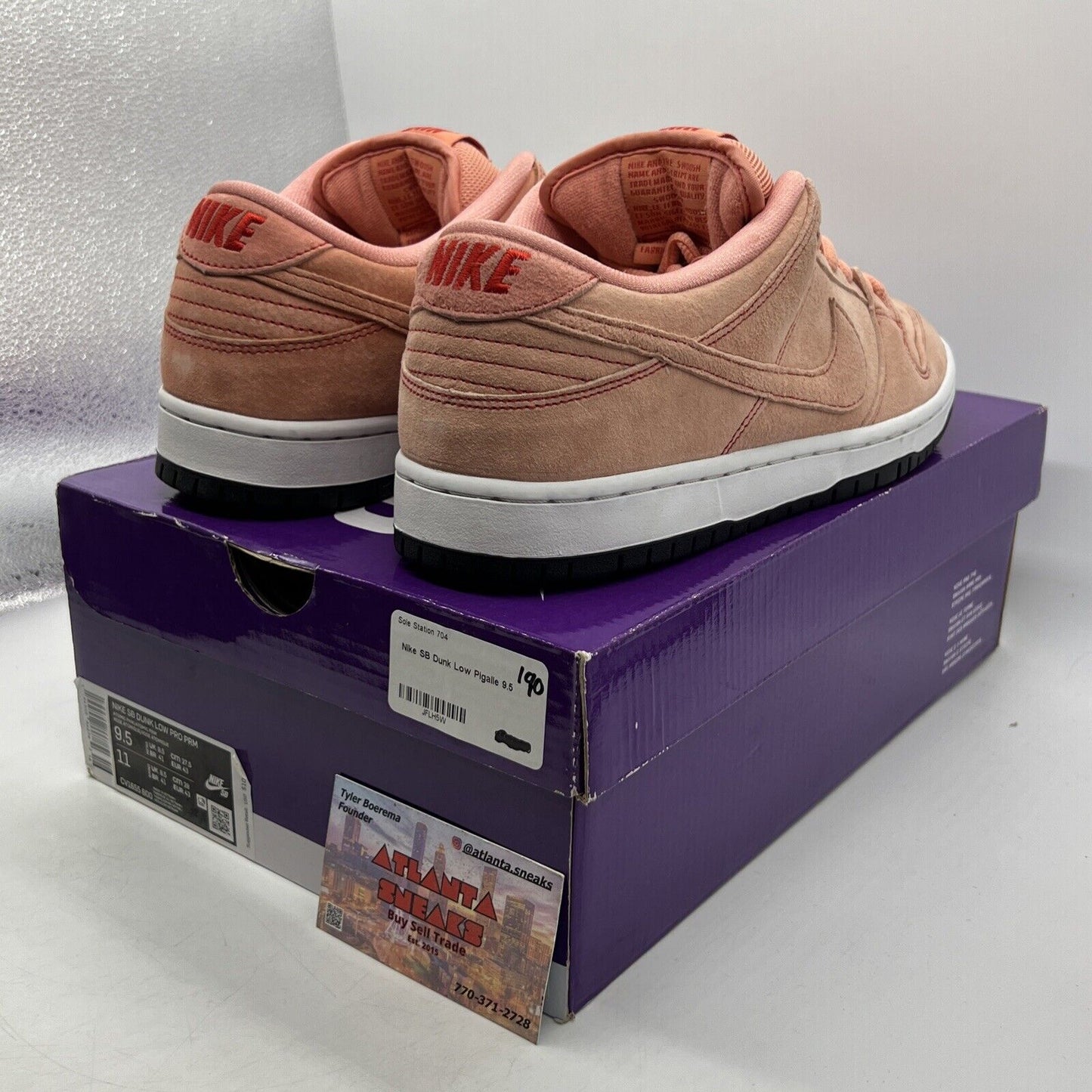 Size 9.5 - Nike Dunk SB Low Pink Pig White Suede (CV1655-600)