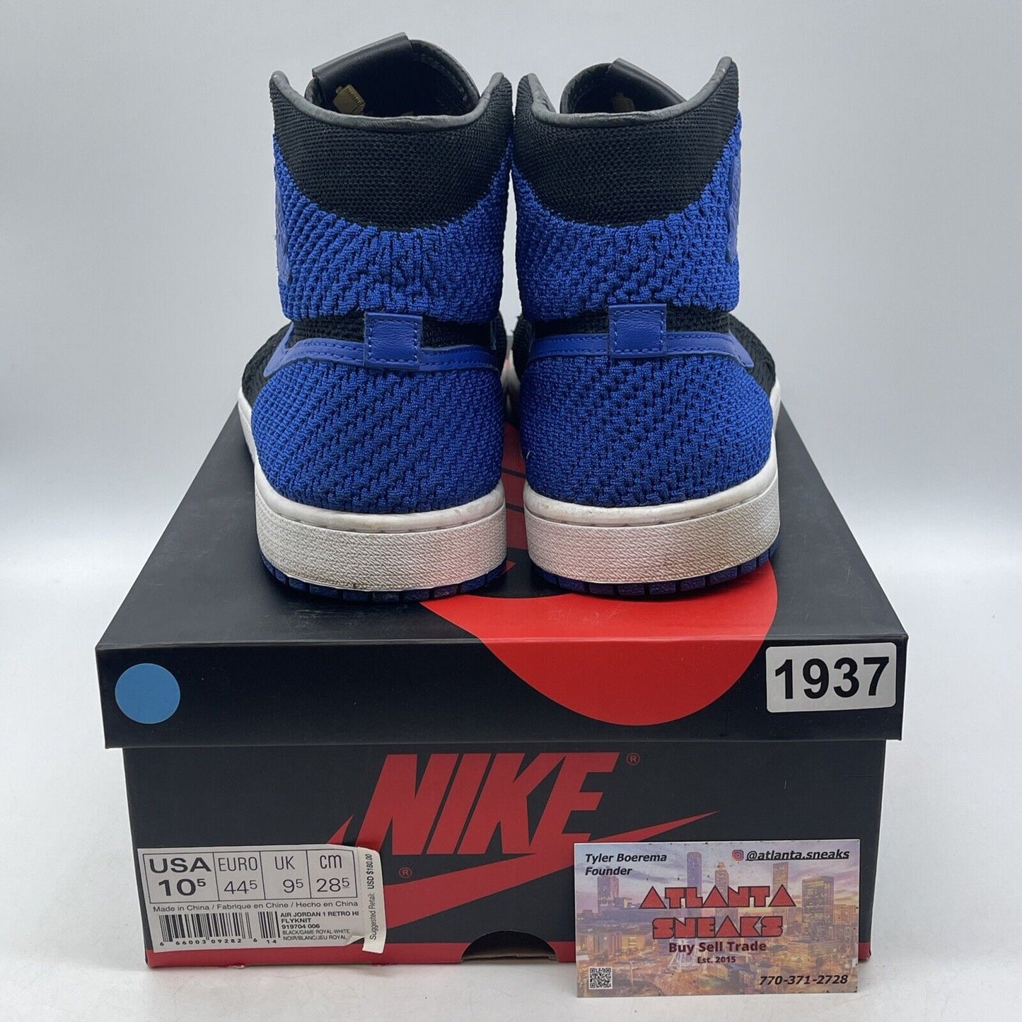 Size 10.5 - Air Jordan 1 Retro OG Flyknit High Royal Blue Suede (919704-006)