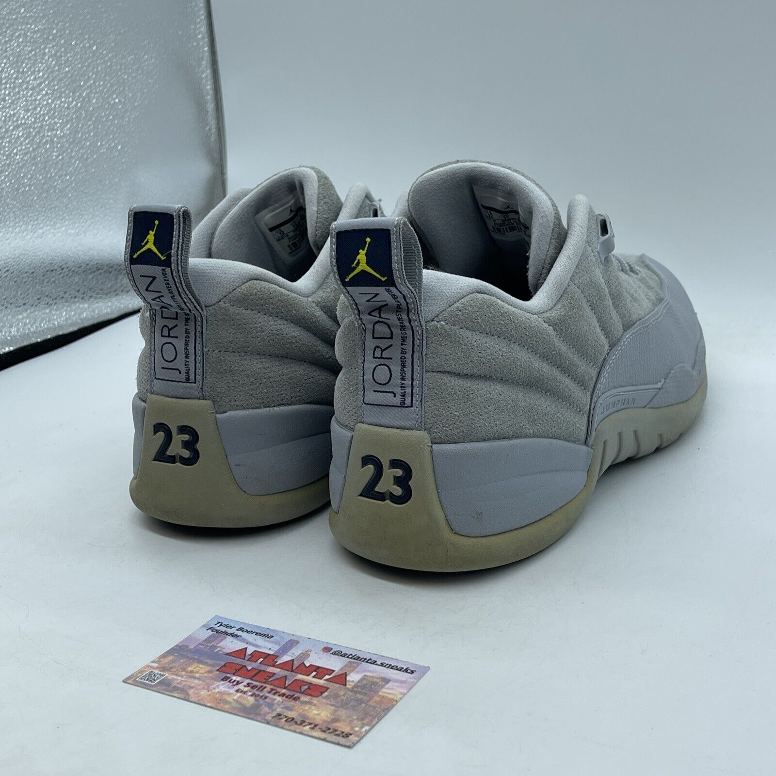 Size 12 - Air Jordan 12 Retro Low Wolf Grey Suede Leather (308317-002)