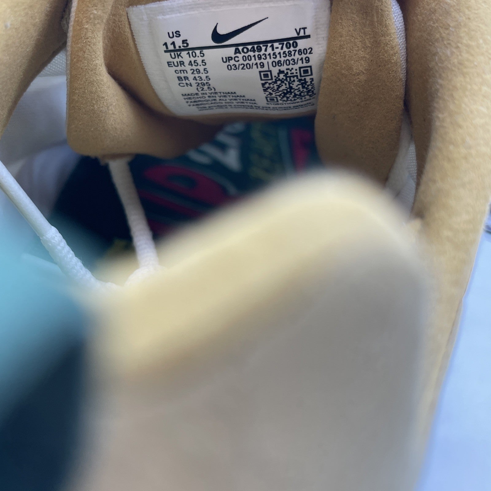 Size 11.5 - Nike Air Max 270 React Reggae' Brown White Suede (AO4971-700)