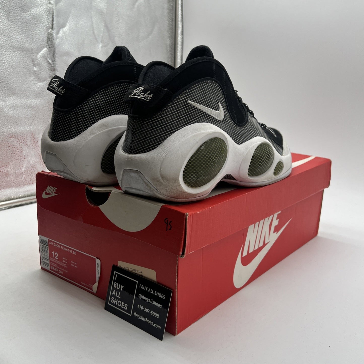 Size 12 - Nike Air Zoom Flight 95 2015 Black Metallic Silver (806404-001)