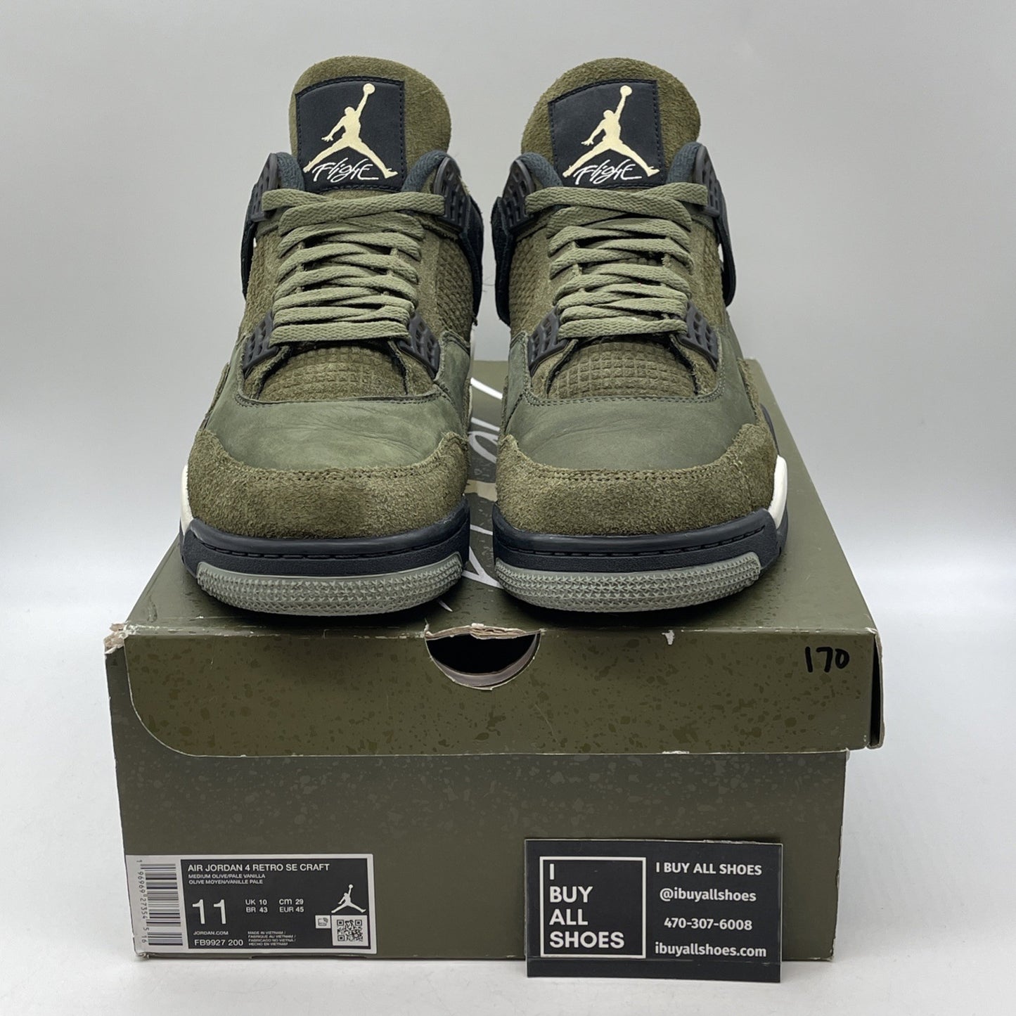 Size 11 - Jordan 4 SE Retro Low Craft Olive Green Black Suede (FB9927-200)