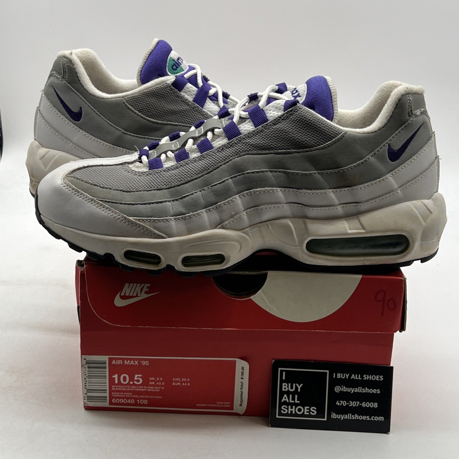 Size 10.5 - Nike Air Max 95 White (609048-108)