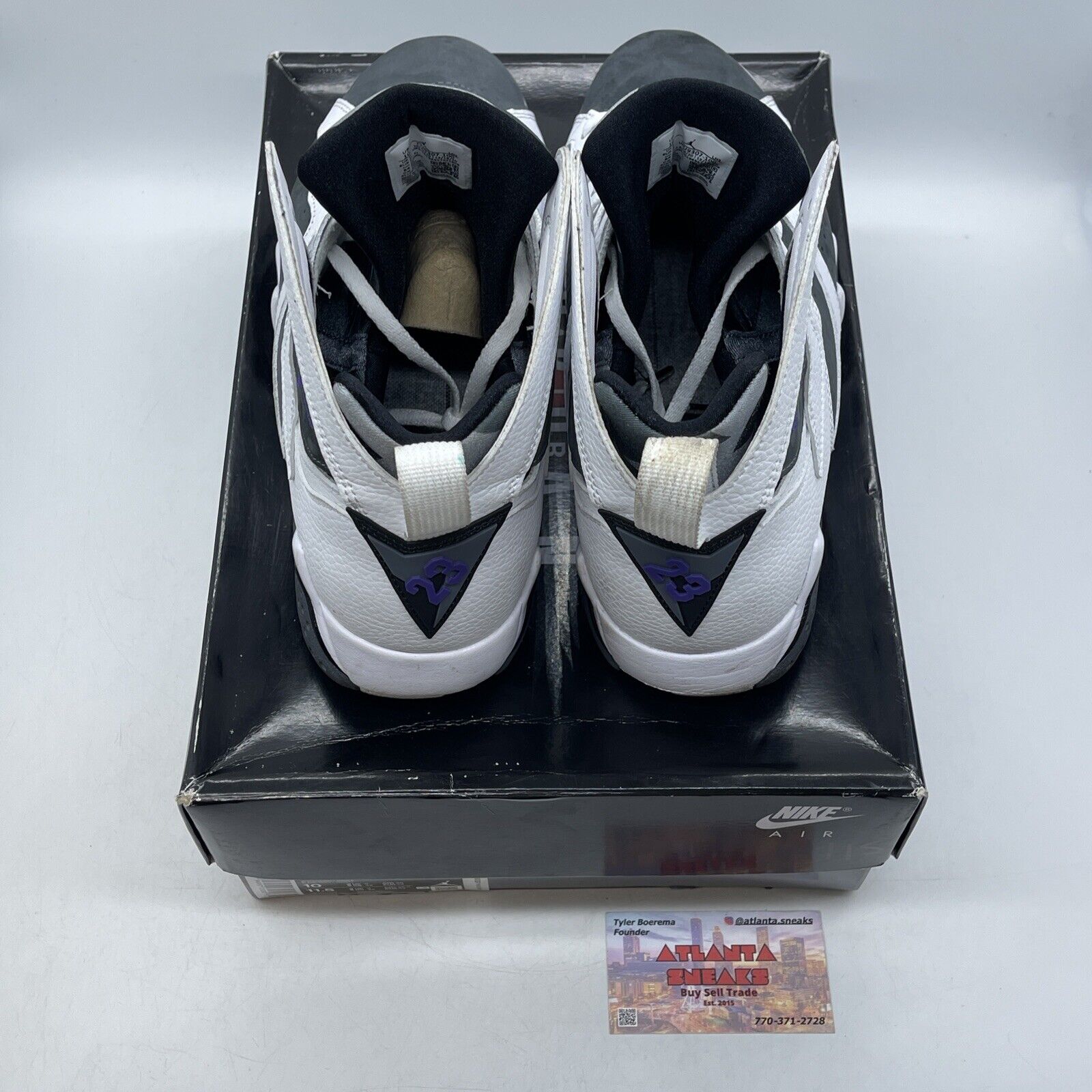 Size 10 - Air Jordan 7 Retro 2021 Flint Black Gray White Purple (CU9307–100)