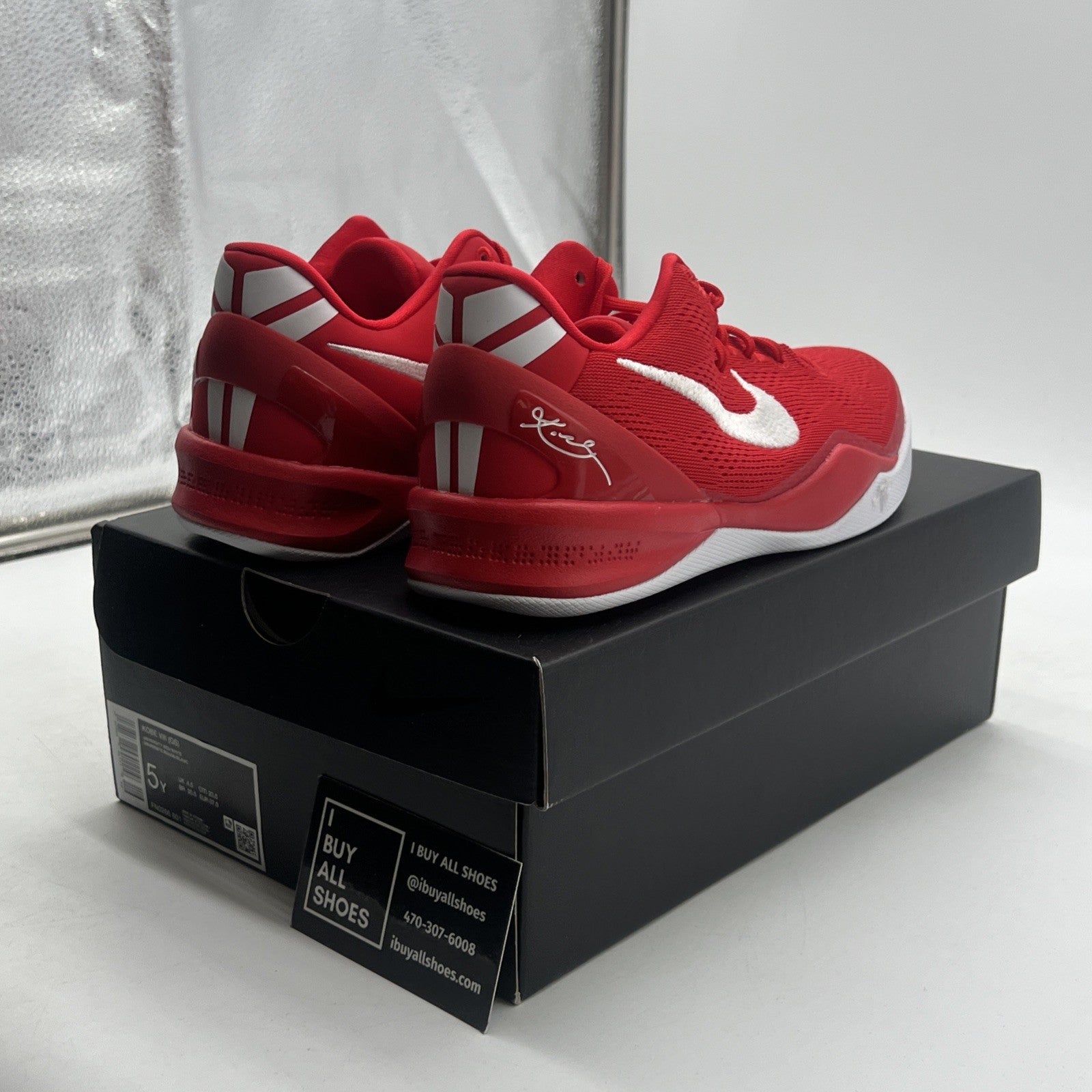 Size 5Y - Nike Kobe 8 University Red Basketball Sneakers (FN0266-601)