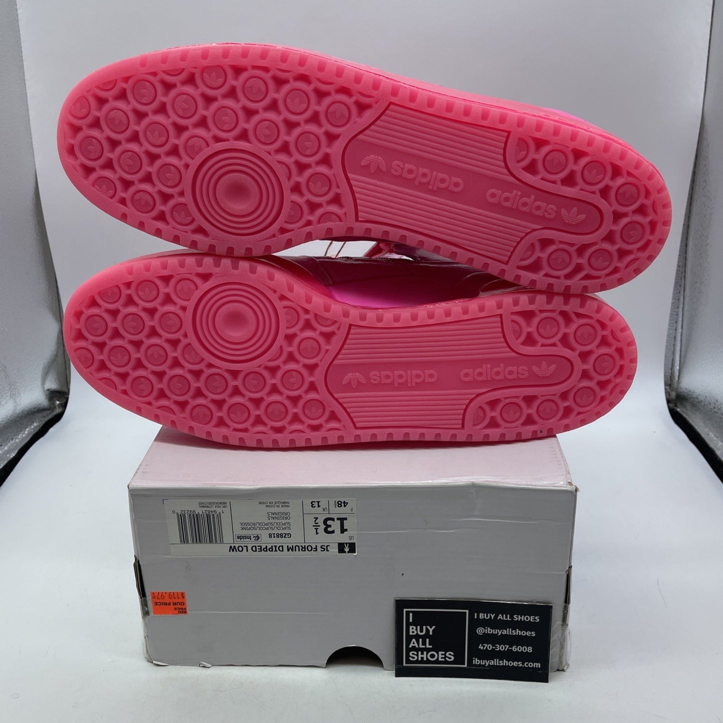 Size 13.5 - Jeremy Scott x Adidas Forum Low Dipped Solar Pink (GZ8818)
