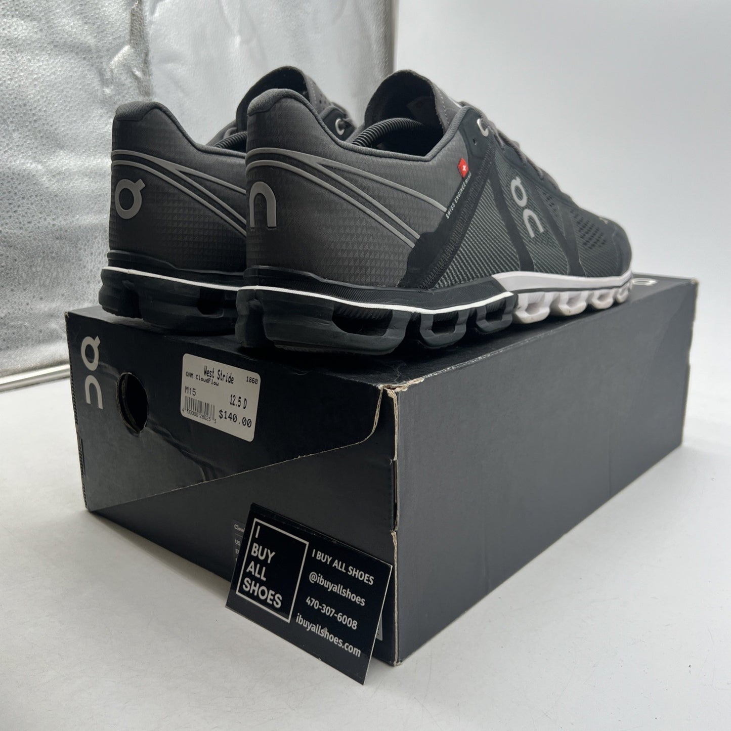 Size 12.5 - On Cloud Mens Running Athletic Shoes Dark Grey