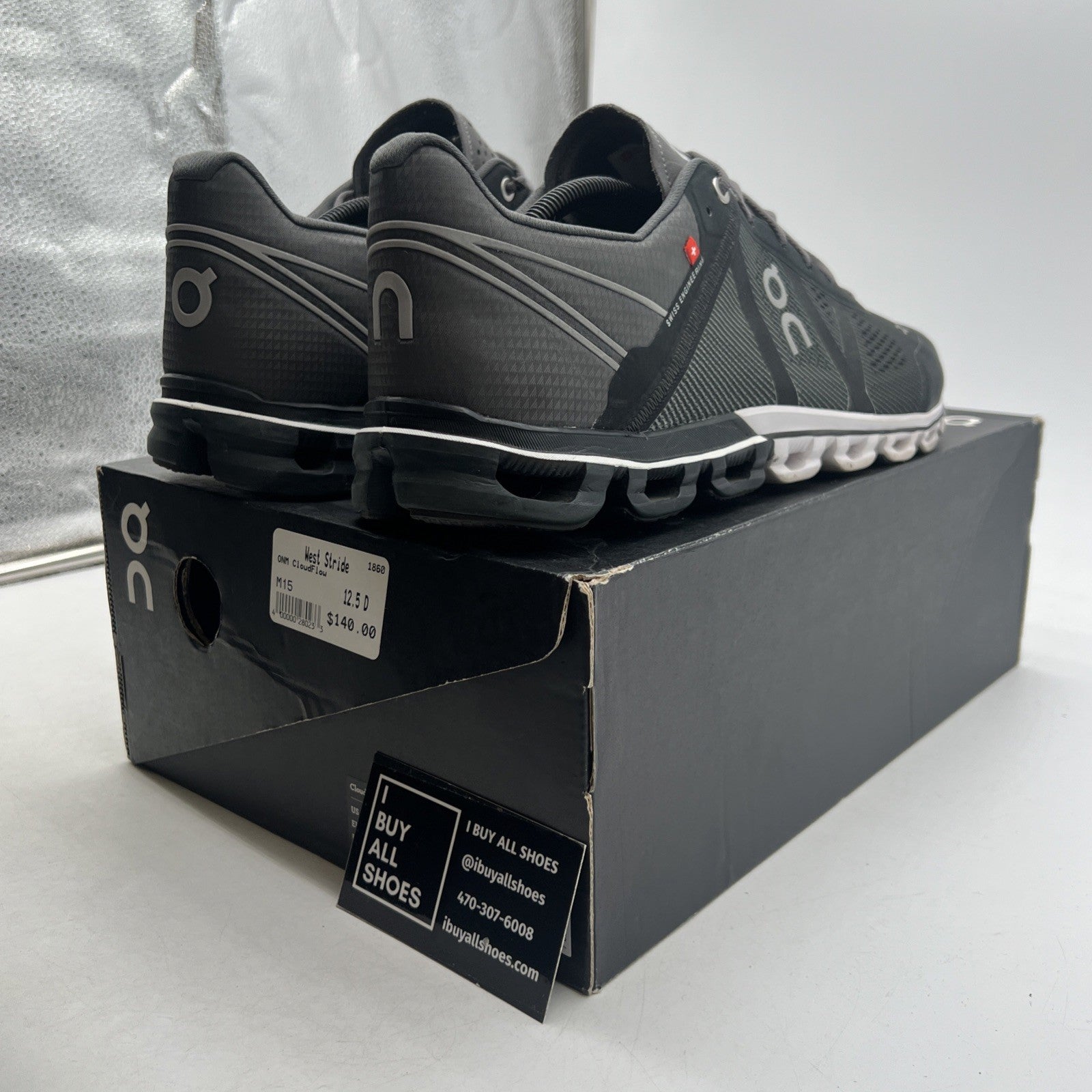 Size 12.5 - On Cloud Mens Running Athletic Shoes Dark Grey