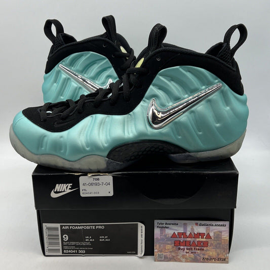 Size 9 - Nike Air Foamposite Pro Island Green Black Suede (624041-303)