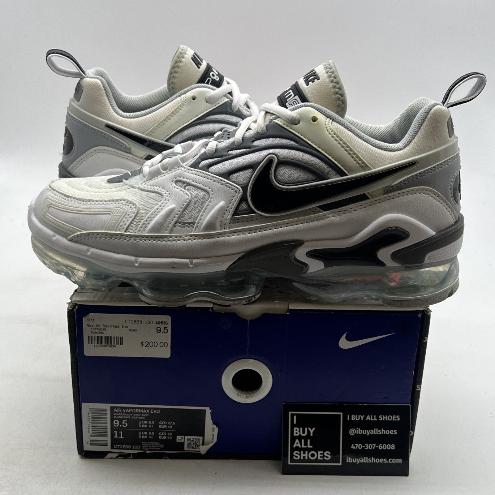 Size 9.5 - Nike Air VaporMax EVO White Black (CT2868-100)