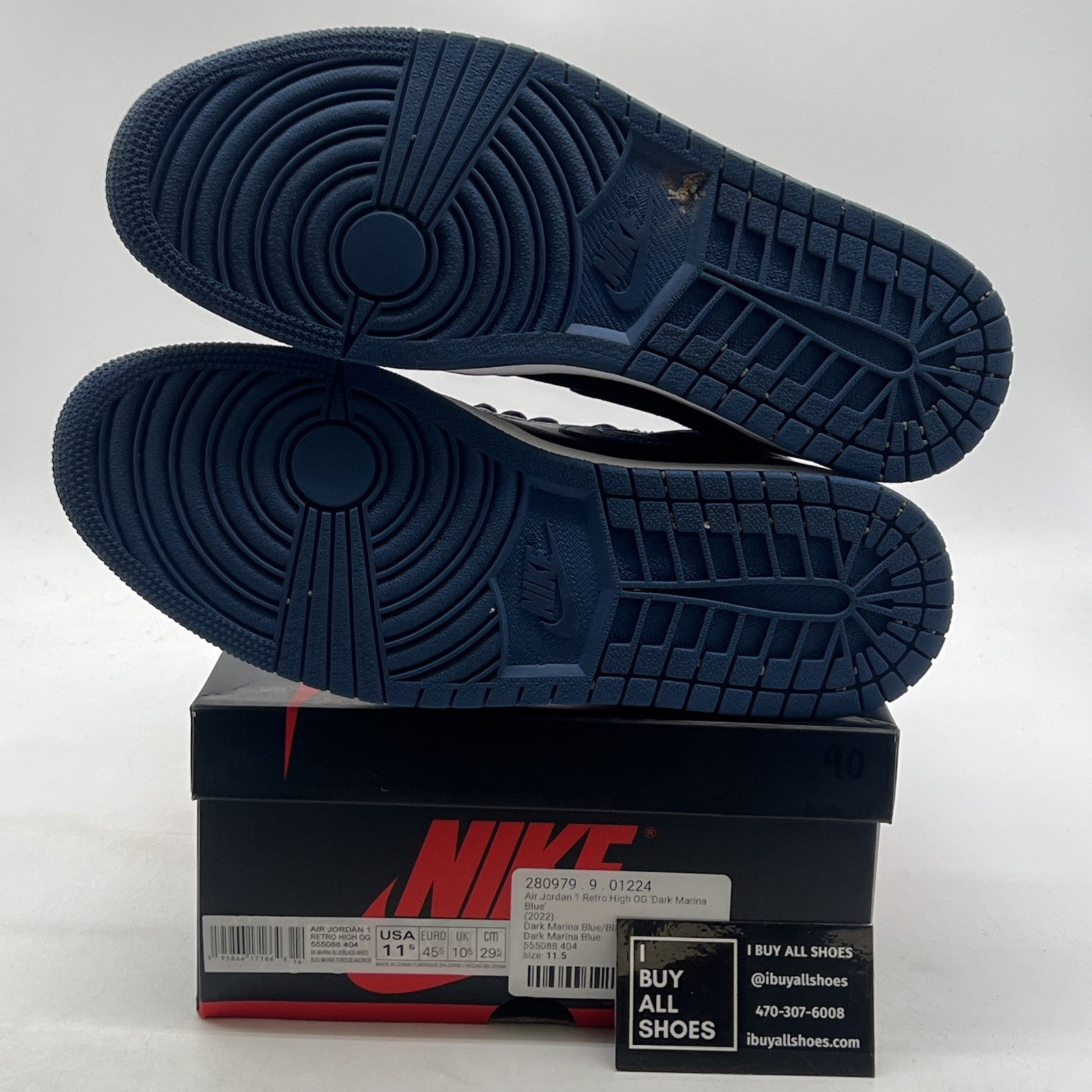 Size 11.5 - Air Jordan 1 Retro OG High Dark Marina Blue (555088-404)
