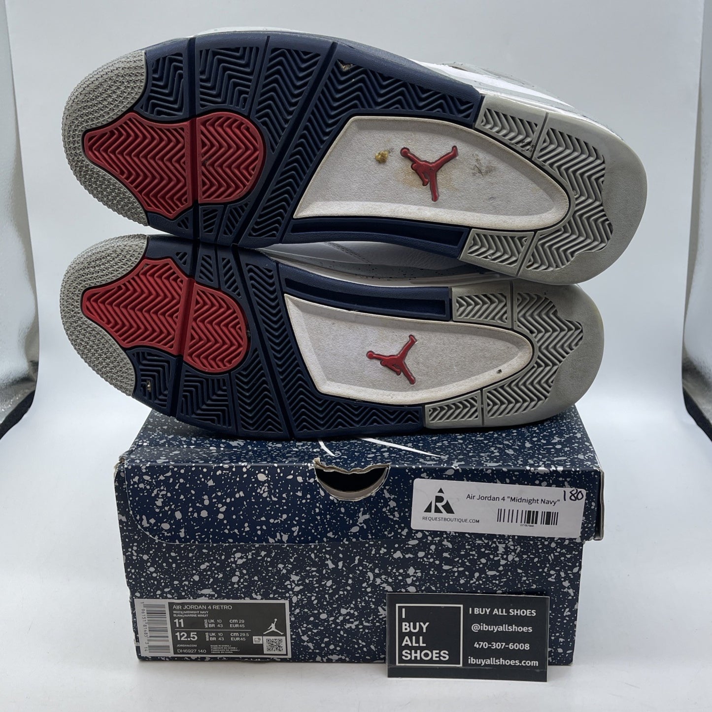 Size 11 - Jordan 4 Retro Mid Midnight Navy White Leather (DH6927-140)