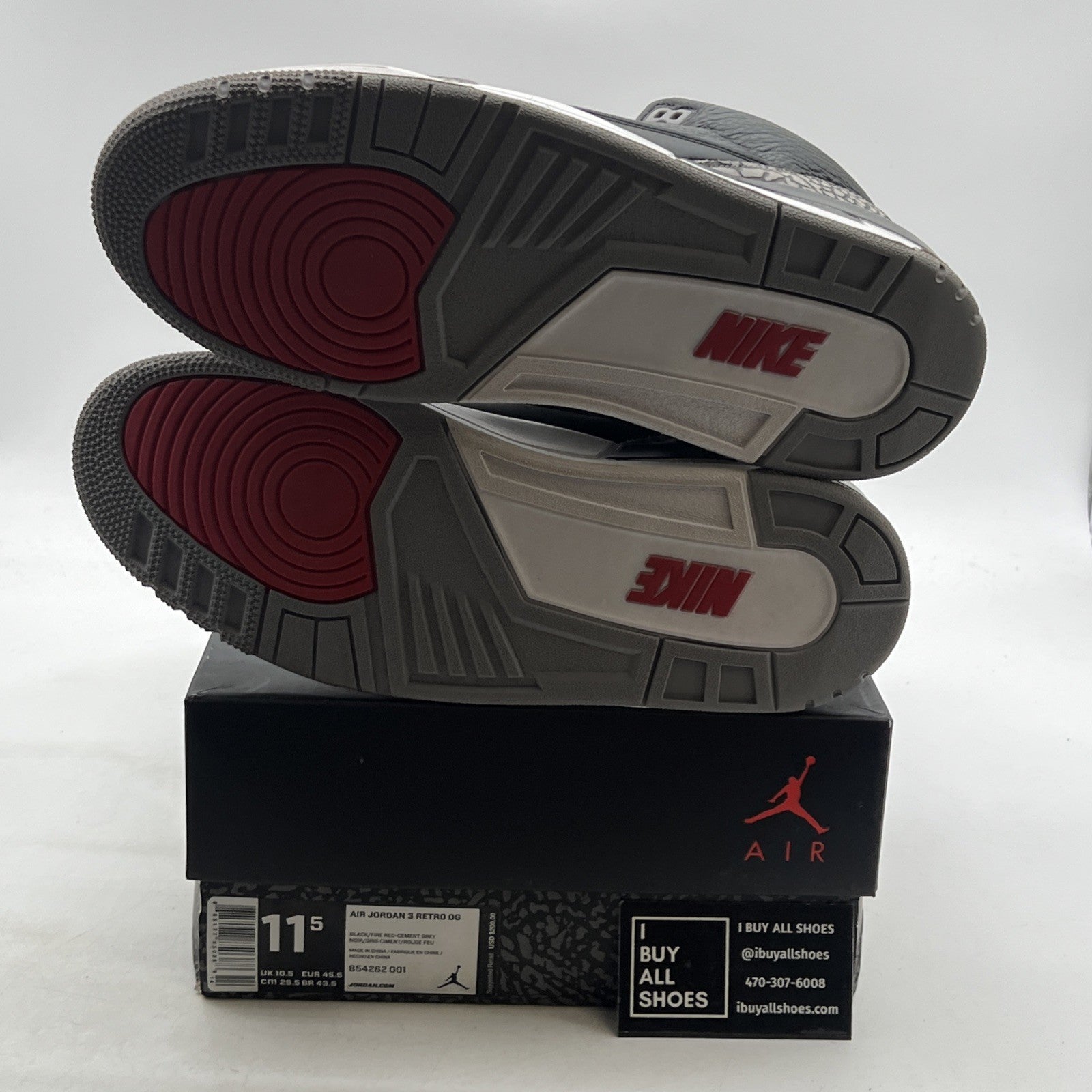 Size 11.5 - Air Jordan 3 Retro OG Mid Black Cement (854262-001)