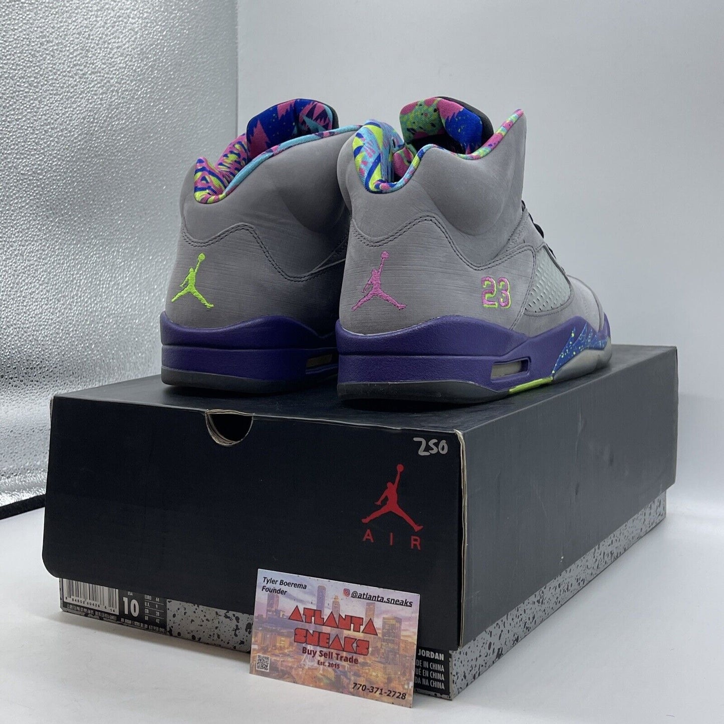 Size 10 - Air Jordan 5 Retro Bel Air Grey Purple Green Black Suede (621958-090)