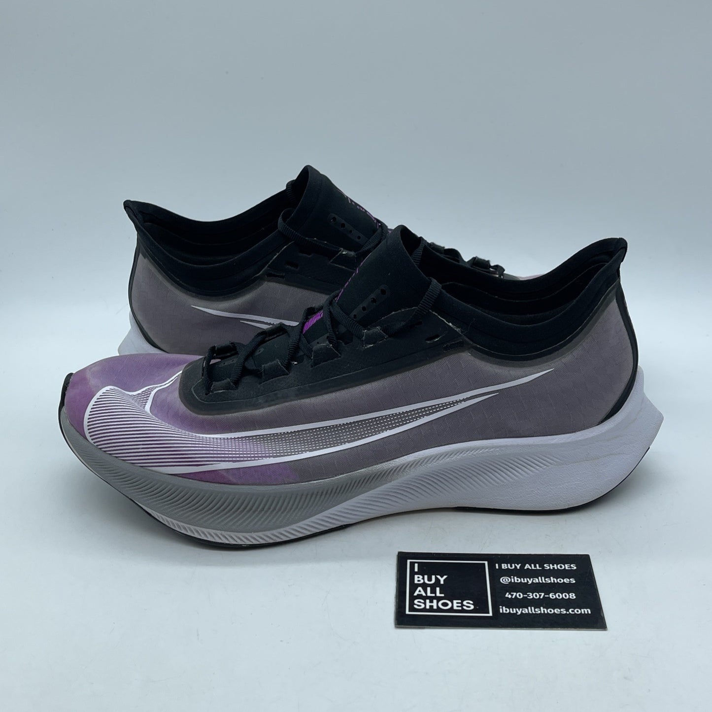 Size 10.5 - Nike Zoom Fly 3 Hyper Violet Black Suede Leather (AT8240-500)