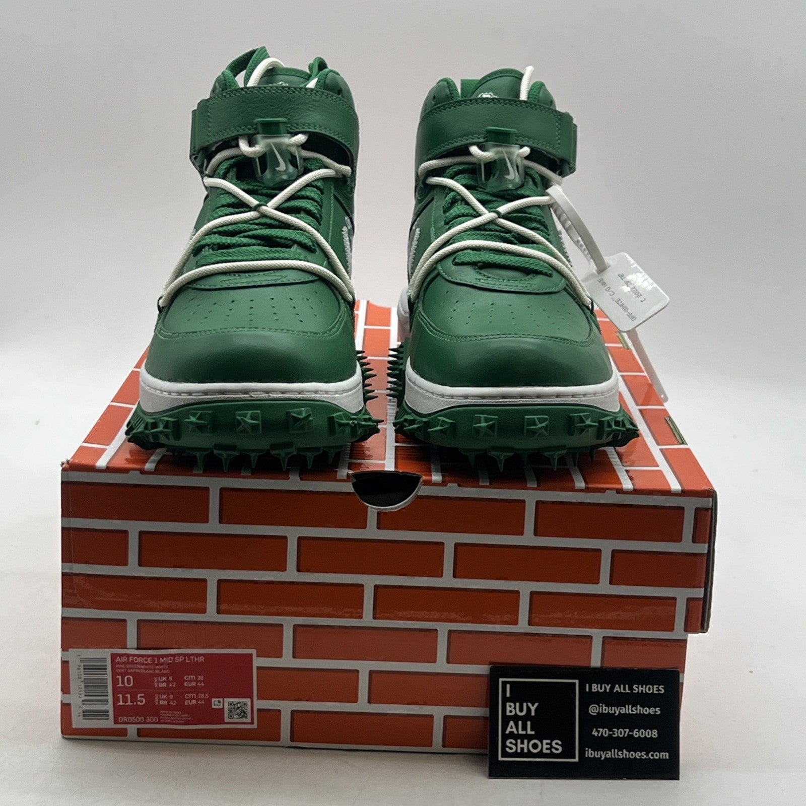 Size 10 - Off-White x Nike Air Force 1 SP Leather Mid Pine Green (DR0500-300)