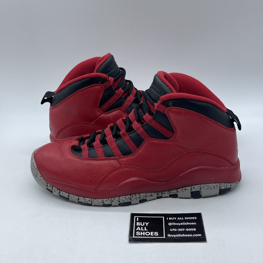 Size 9.5 - Air Jordan 10 Retro Bulls Over Broadway Red Leather (705178-601)