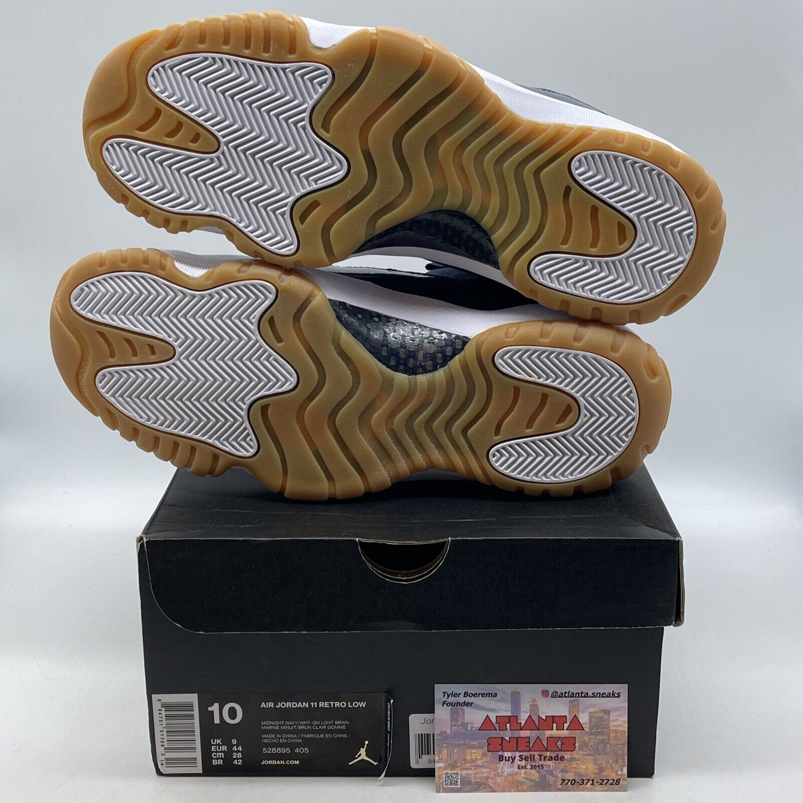 Size 10 - Air Jordan 11 Retro Low Navy Gum White Brown Leather (528895-405)