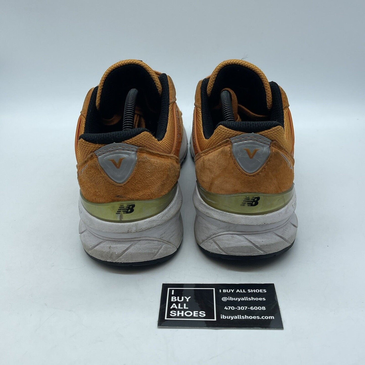 Size 10.5 - New Balance 990v5 Made in USA Orange Suede Leather (M990OH5)