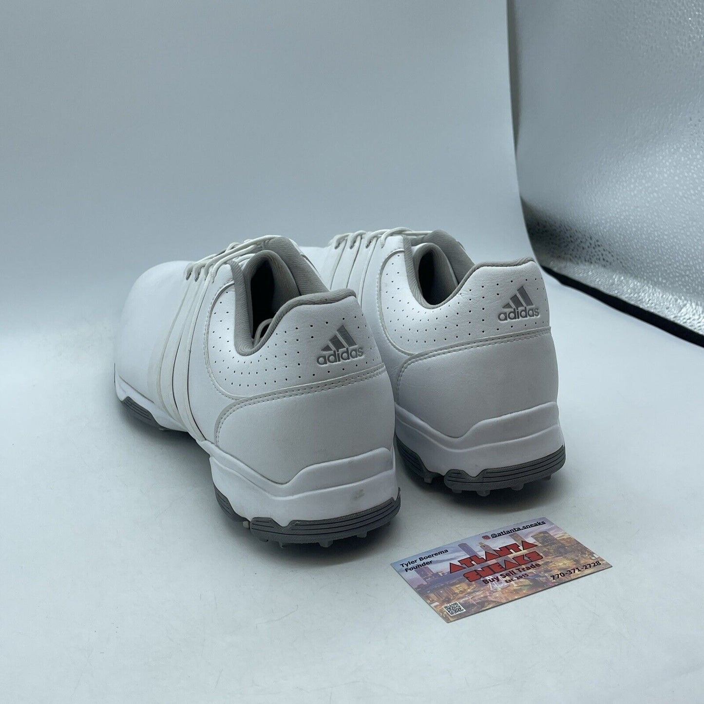 Size 13 - Adidas Shoes White Golf Sneakers Leather Performance Grey