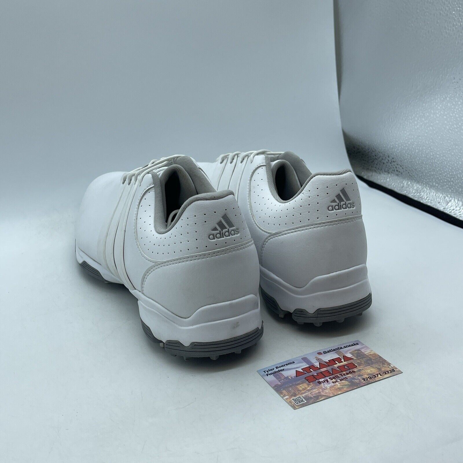 Size 13 - Adidas Shoes White Golf Sneakers Leather Performance Grey