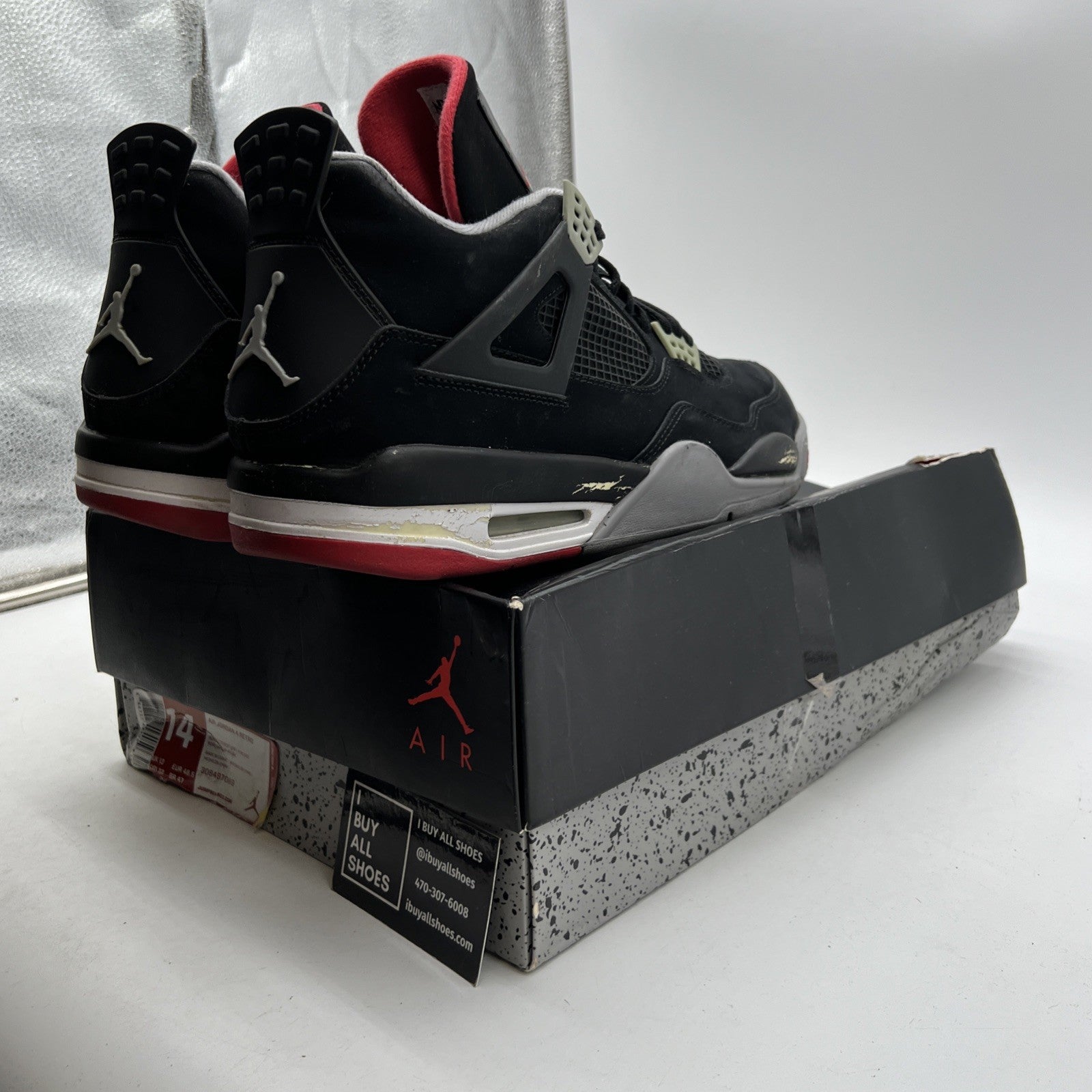 Size 14 - Air Jordan 4 Retro bred release 2012 (308497-089)