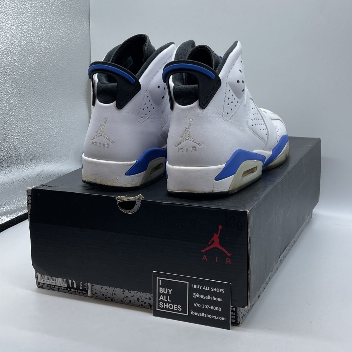 Size 11 - Air Jordan 6 Retro 2014 Sport Blue White Leather (384664-107)