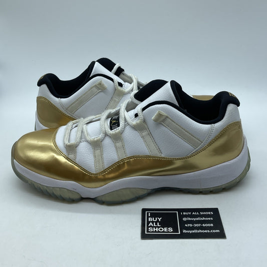 Size 11 - Air Jordan 11 Retro Low Closing Ceremony Gold White (528895-103)