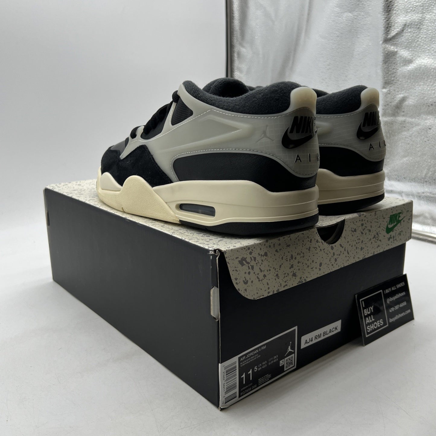 Size 11.5 - Air Jordan 4 RM Black Sail (FQ7939-006)