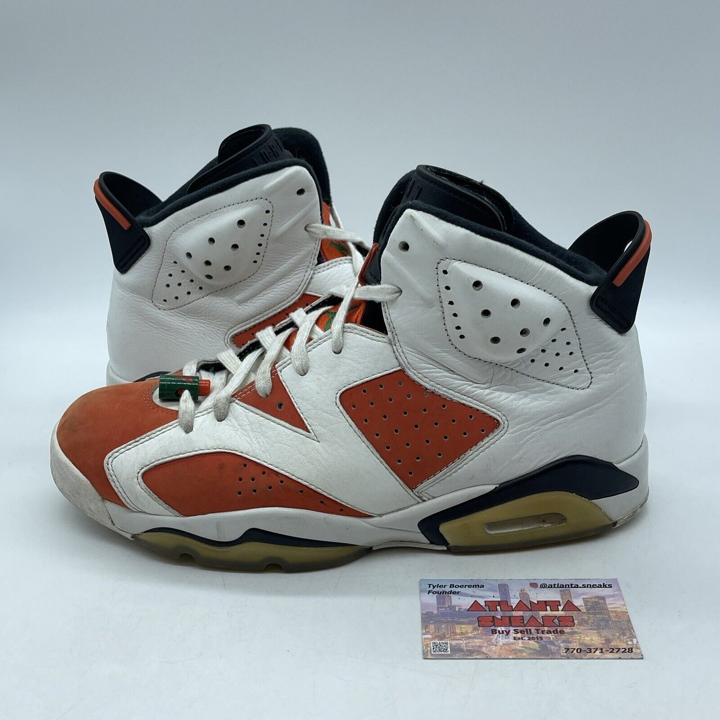 Size 10.5 - Air Jordan 6 Retro Gatorade Orange Suede White Leather (384664-145)