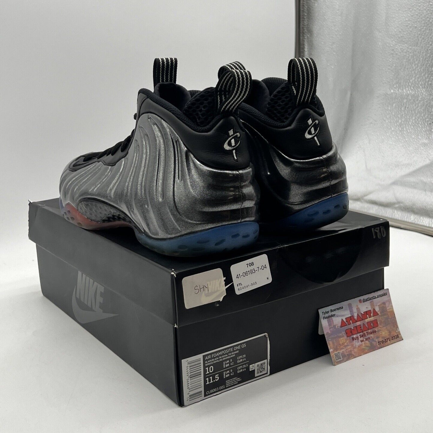 Size 10 - Nike Air Foamposite One QS Gradient Soles Black Purple (CU8063-001)