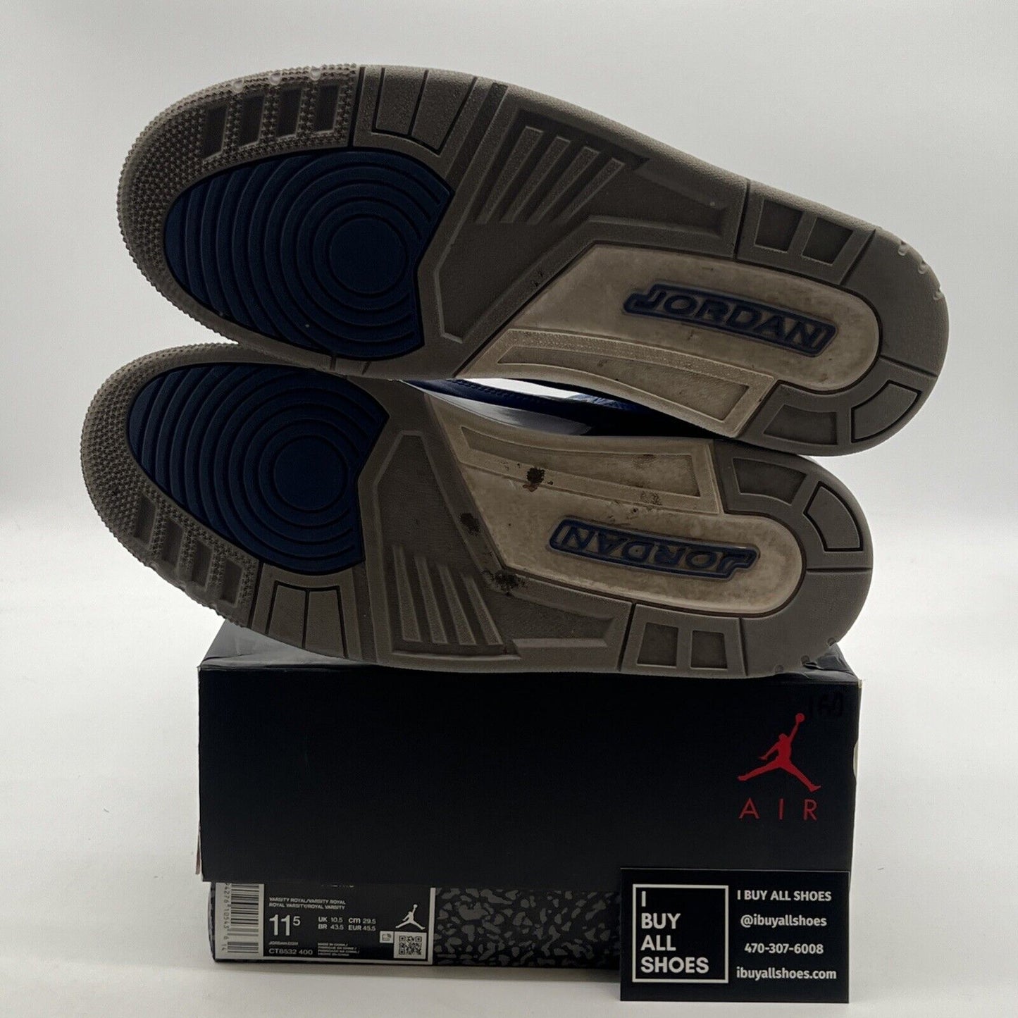 Size 11.5 - Air Jordan 3 Retro Varsity Royal 2020 (CT8532-400)