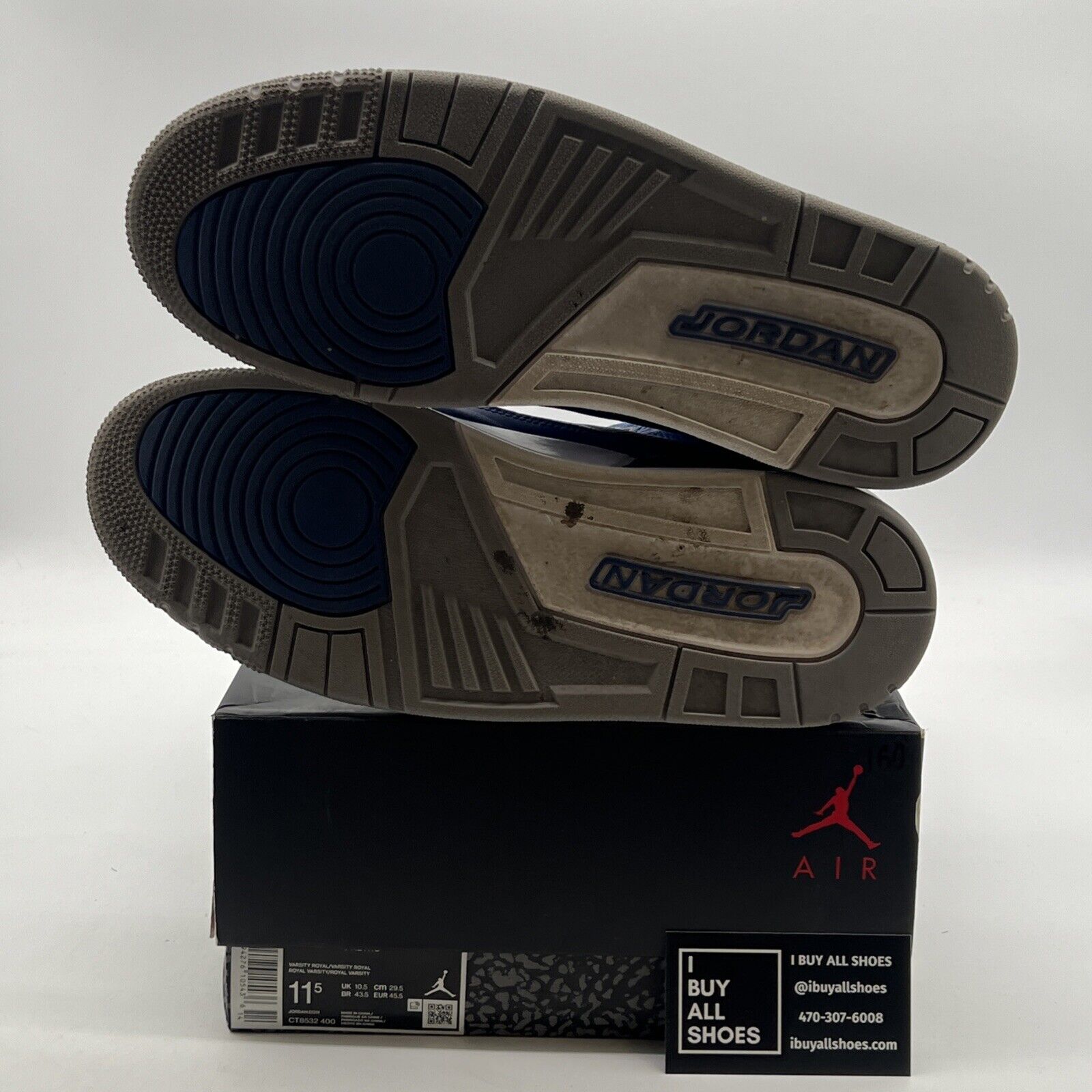 Size 11.5 - Air Jordan 3 Retro Varsity Royal 2020 (CT8532-400)