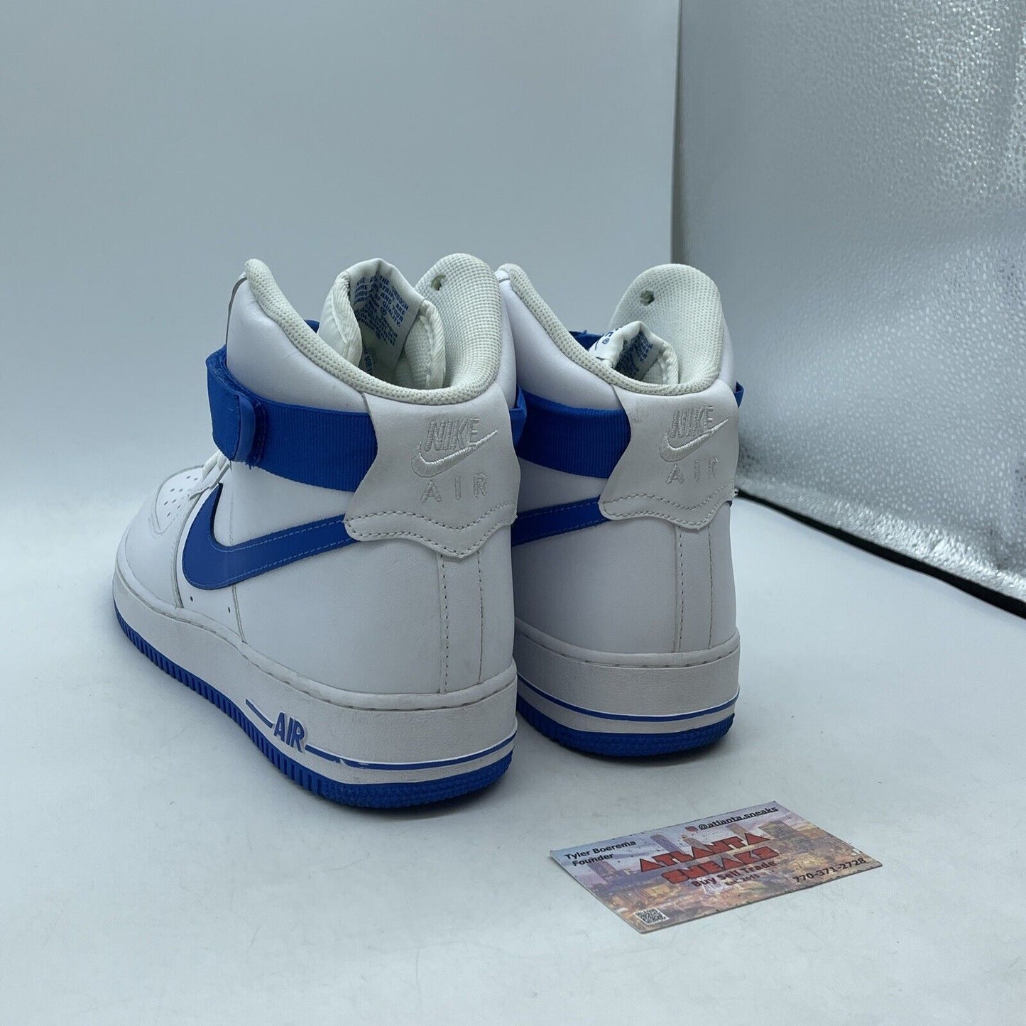 Size 9 - Nike Air Force 1 '07 High White Soar Blue Leather (315121-110)