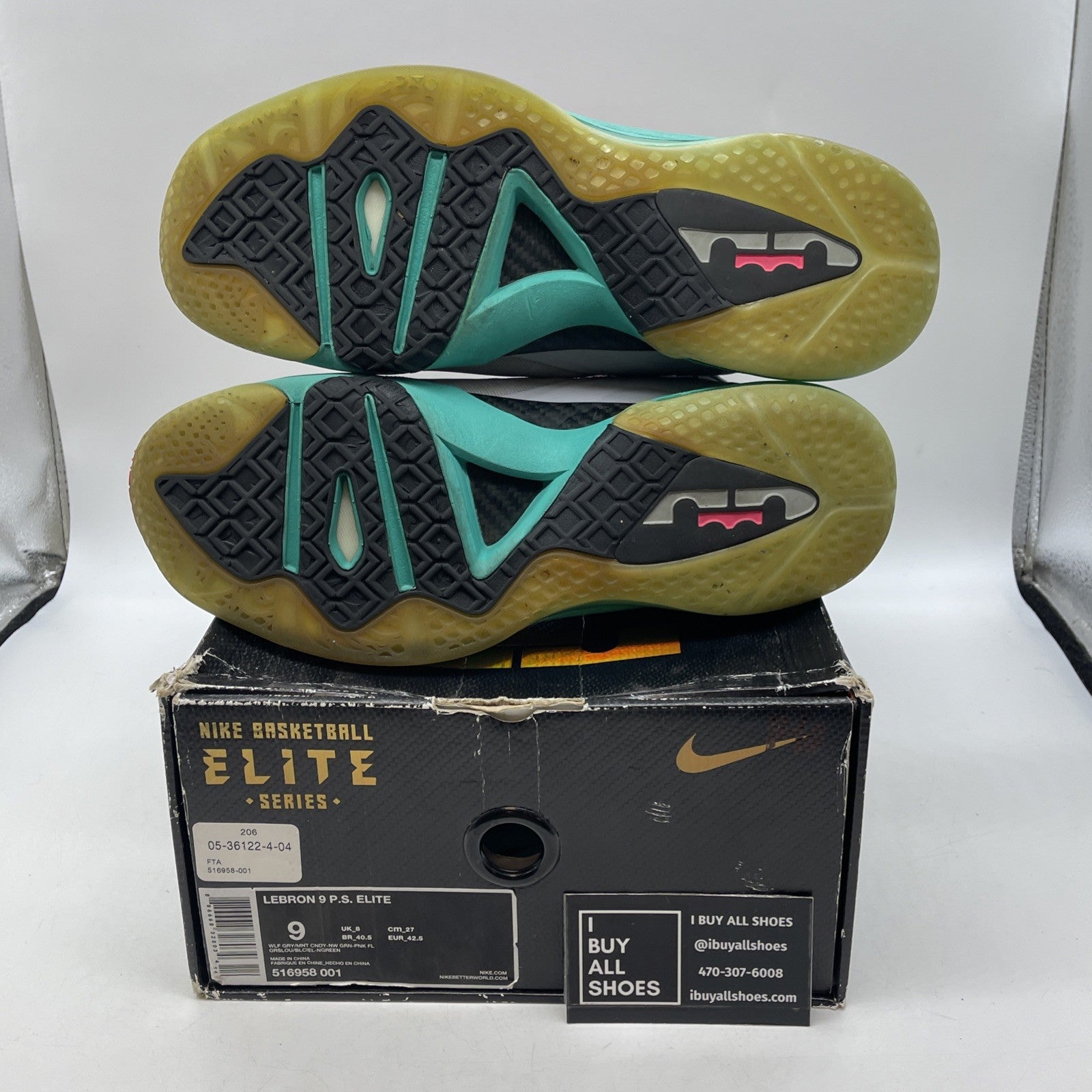 Size 9 - Nike LeBron 9 P.S. Elite South Beach (516958-001)