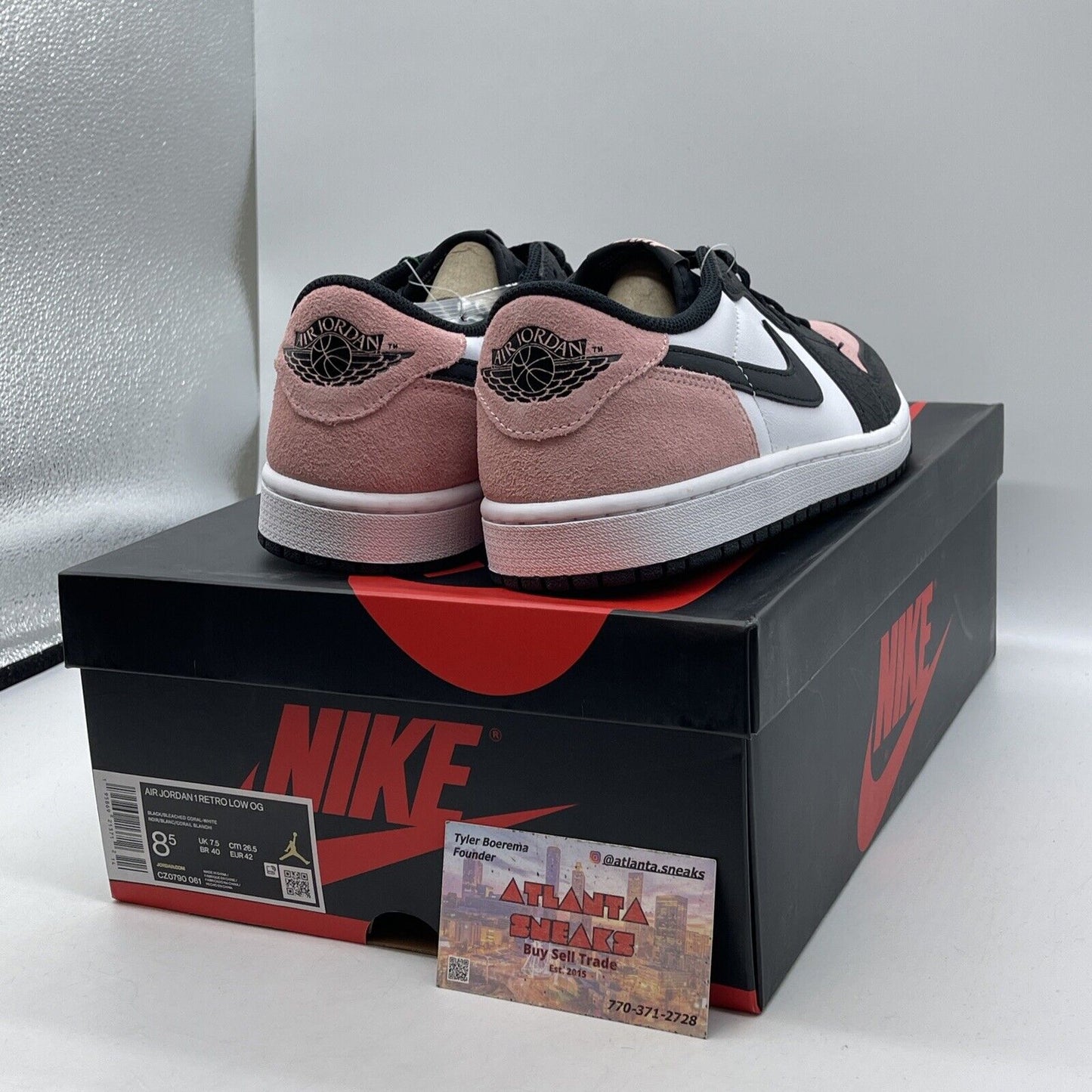 Size 8.5 - Jordan 1 Low OG Bleached Coral Pink Suede White Leather (CZ0790-061)