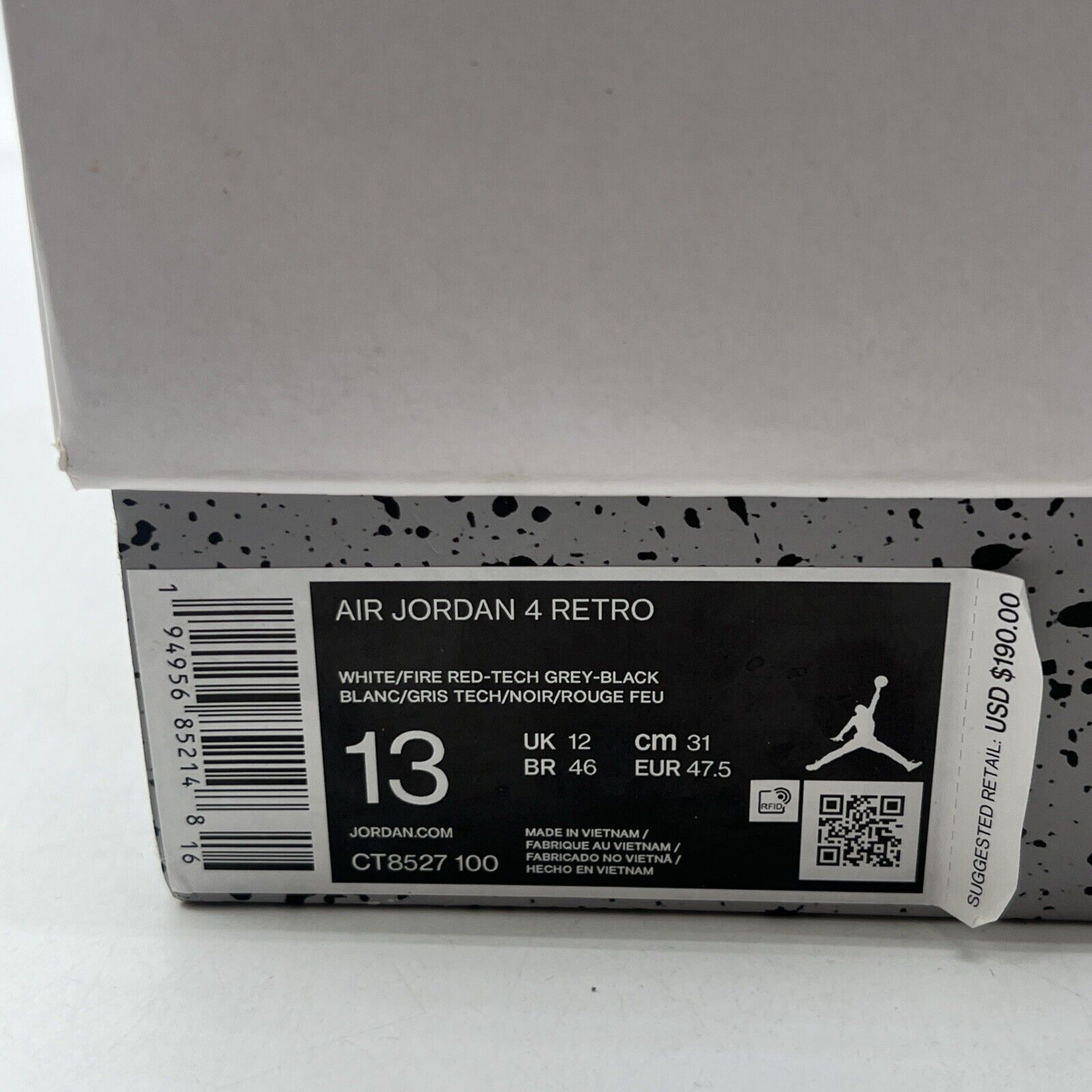 Size 13 - Air Jordan 4 Retro Mid White Oreo (CT8527-100)