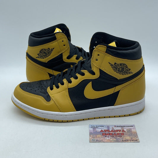 Size 10 - Jordan 1 Retro OG High Pollen Yellow Black Leather (555088-701)