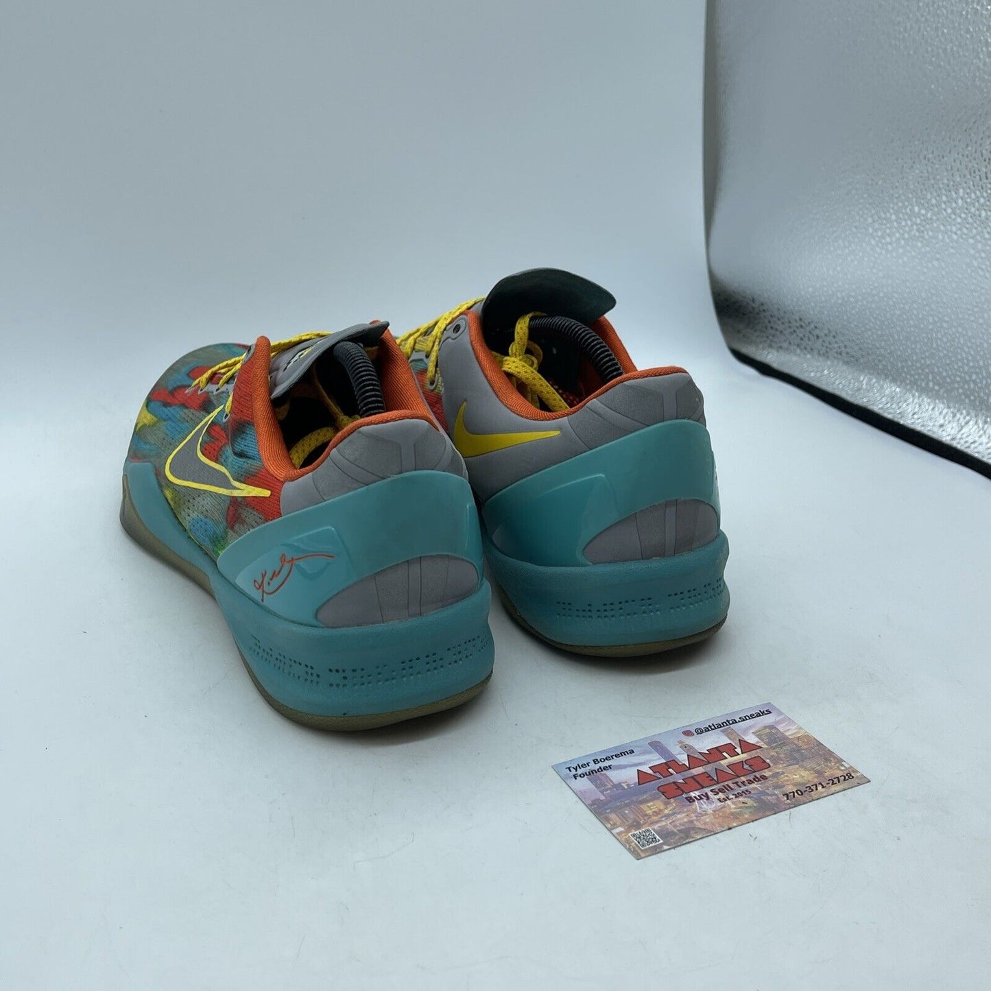 Size 10 - Nike Kobe 8 2013 Venice Beach Blue Grey Suede Leather (555035-002)
