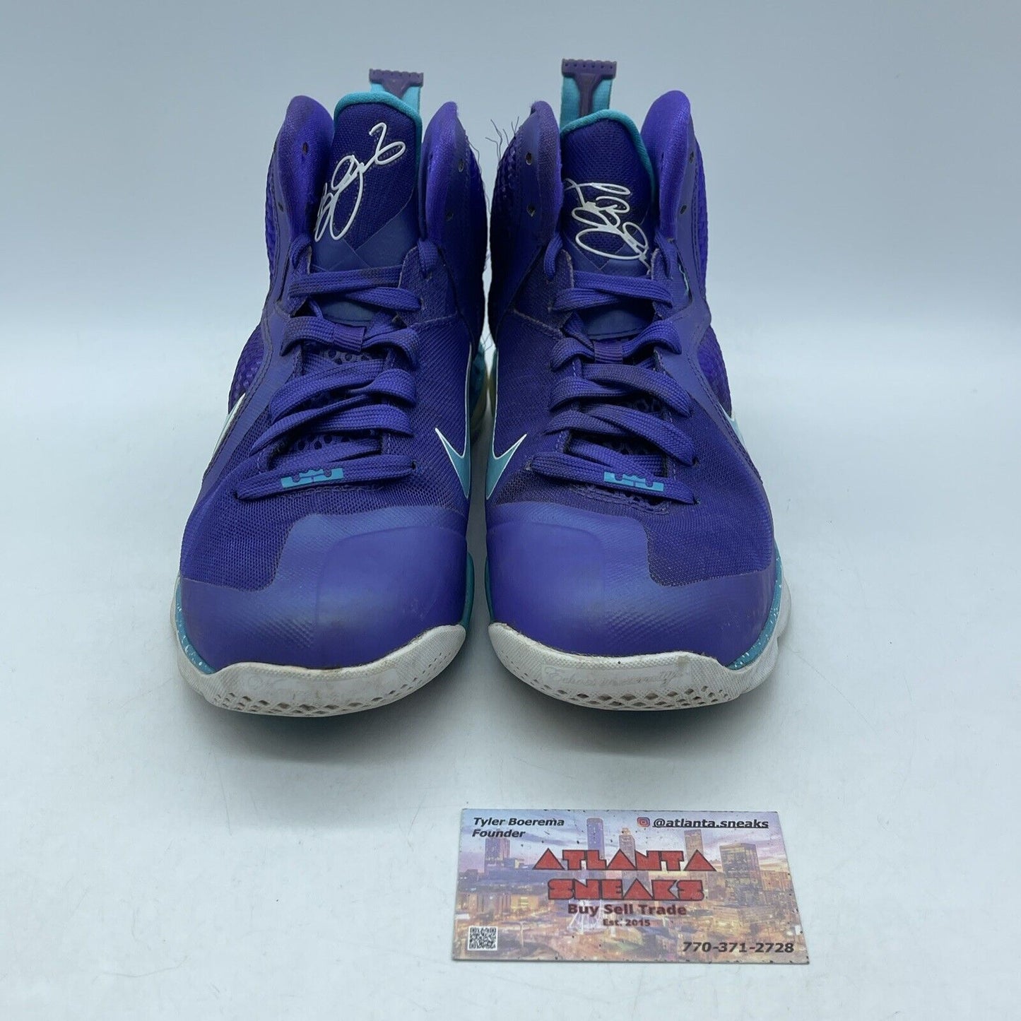 Size 6.5 (GS) - Nike LeBron 9 Mid Summit Lake Hornets Purple Suede (472664-500)