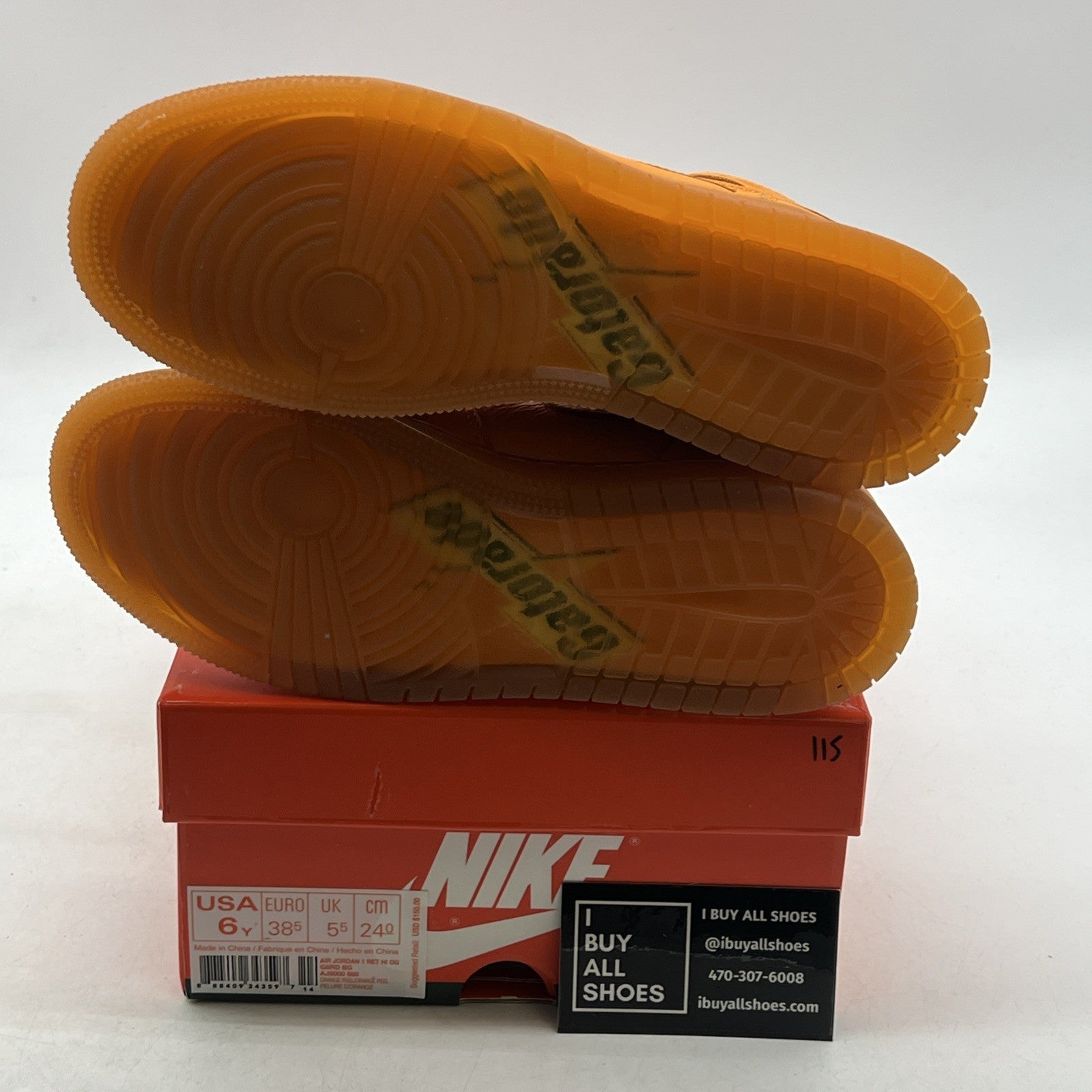 Size 6 - Air Jordan 1 Retro OG G8RD High Orange Peel (AJ6000-880)