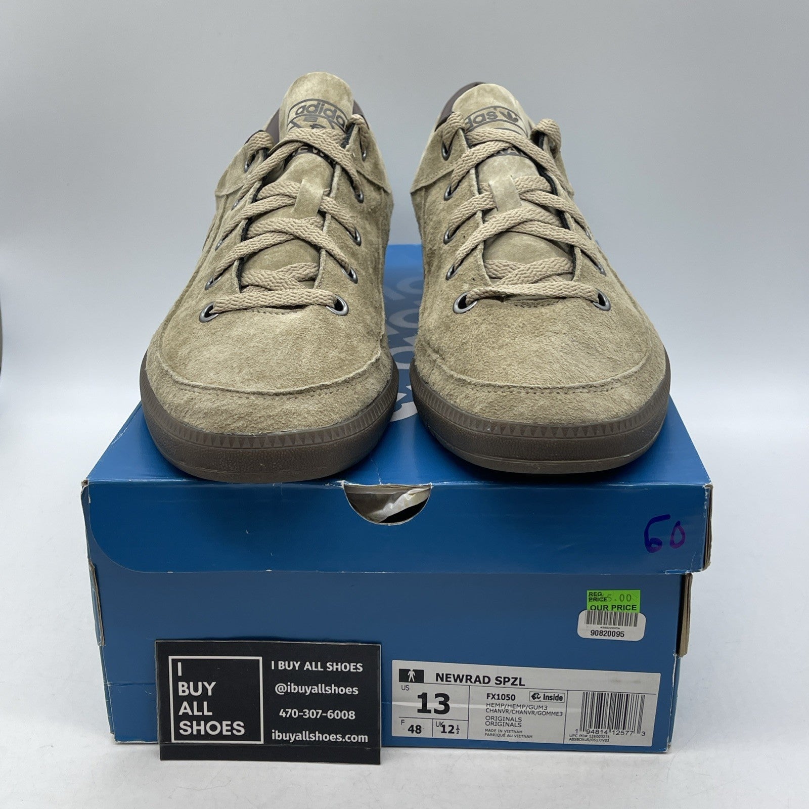 Size 13 - Adidas Newrad SPZL Hemp Gum (FX1050)