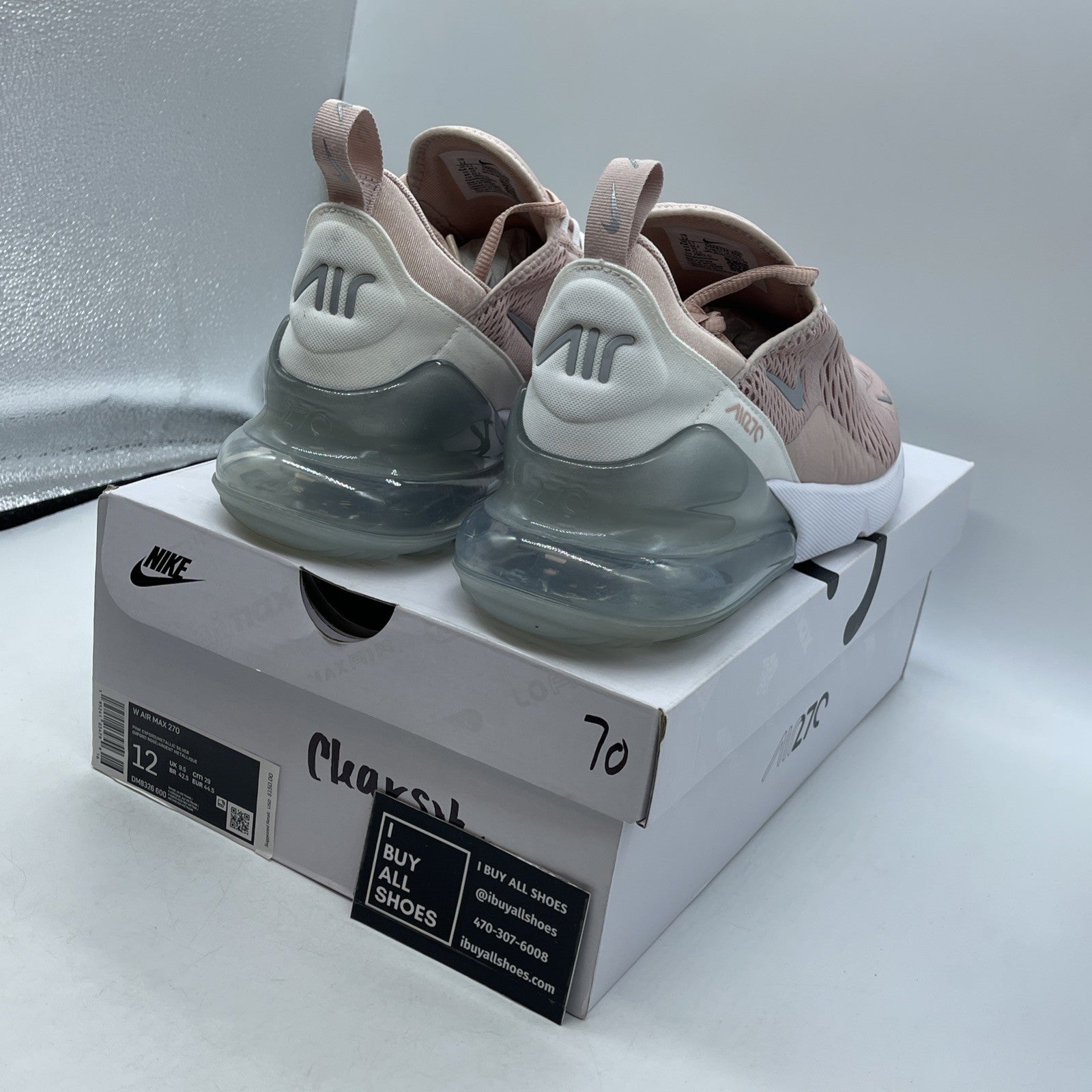 Size 12W - Nike Air Max 270 Pink Oxford Metallic Silver (DM8326-600)