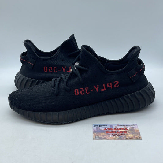 Size 12.5 - adidas Yeezy Boost 350 V2 Low Bred Black Red (CP9652)