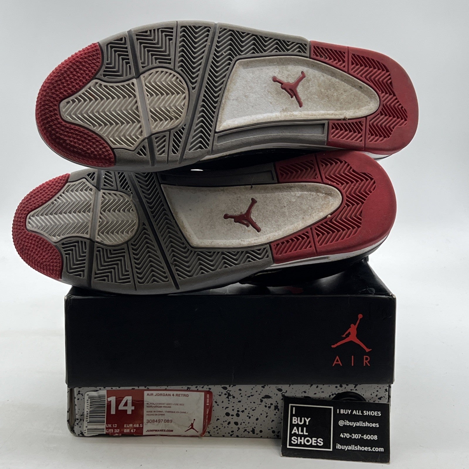 Size 14 - Air Jordan 4 Retro bred release 2012 (308497-089)